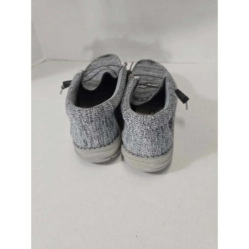 Hey Dude Wally B Sox Mens 11 Grey Excellent Knit Slip On Loafers 111033000